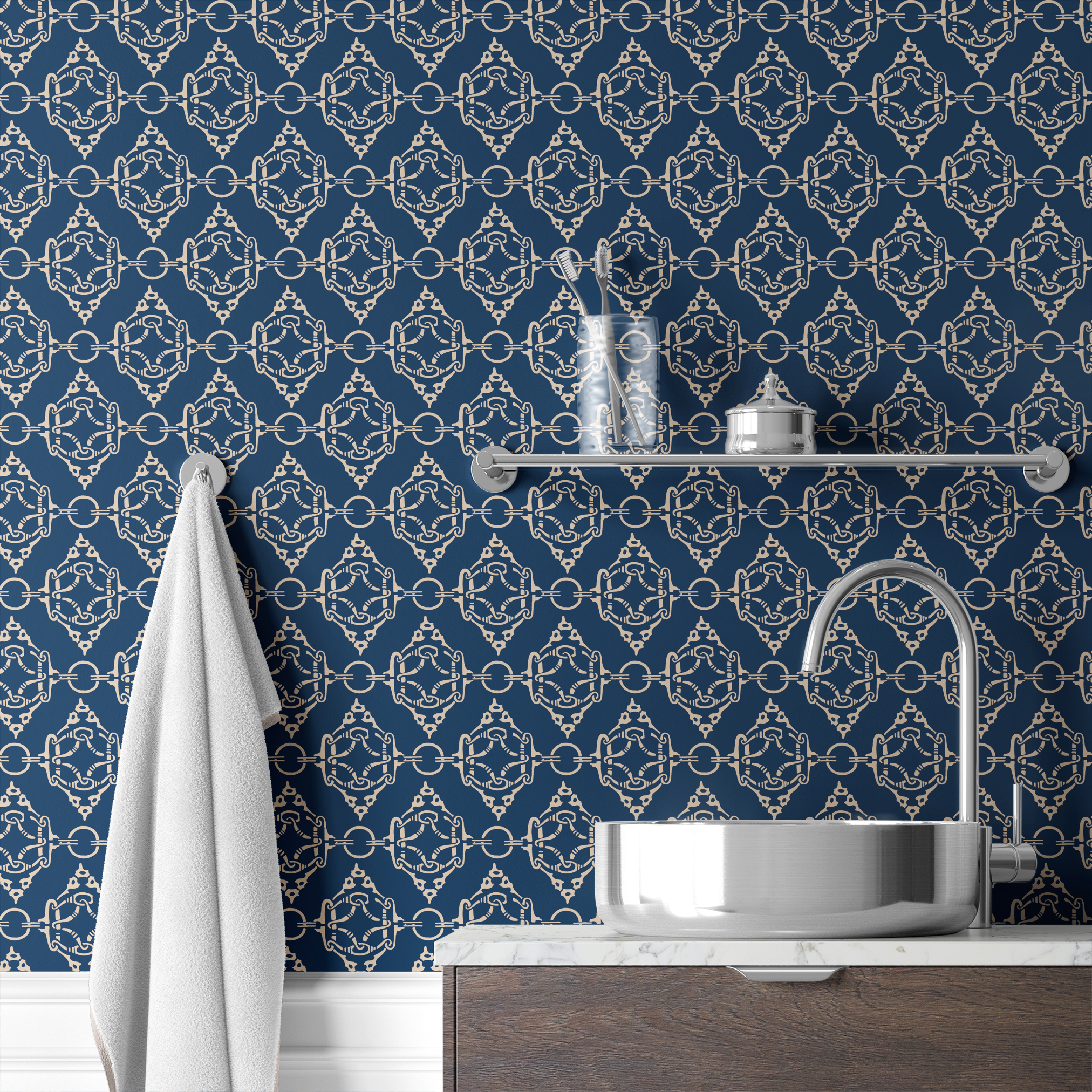 wallpaper bath mockup