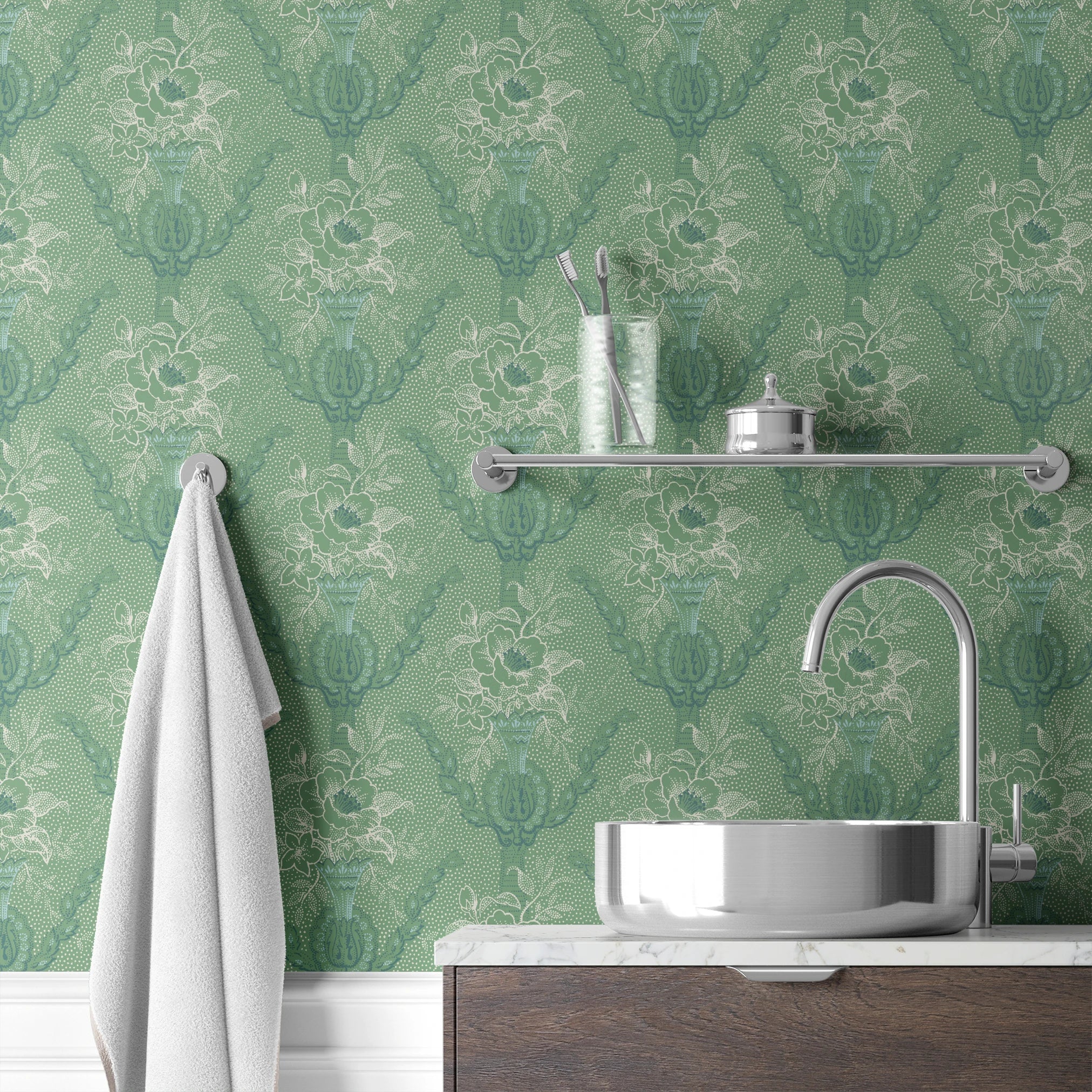 wallpaper bath mockup