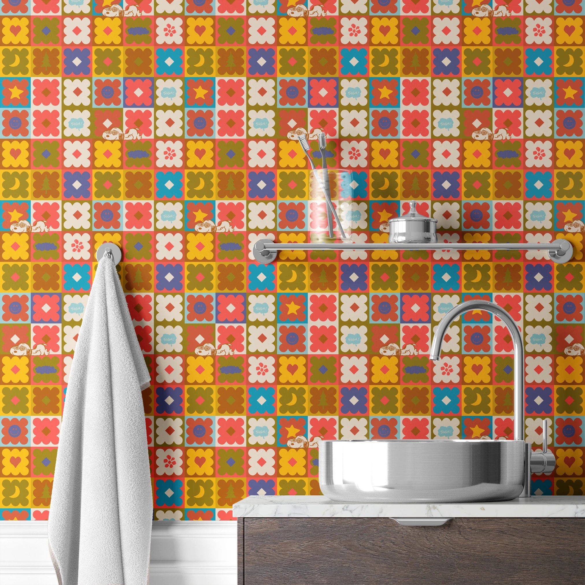 wallpaper bath mockup