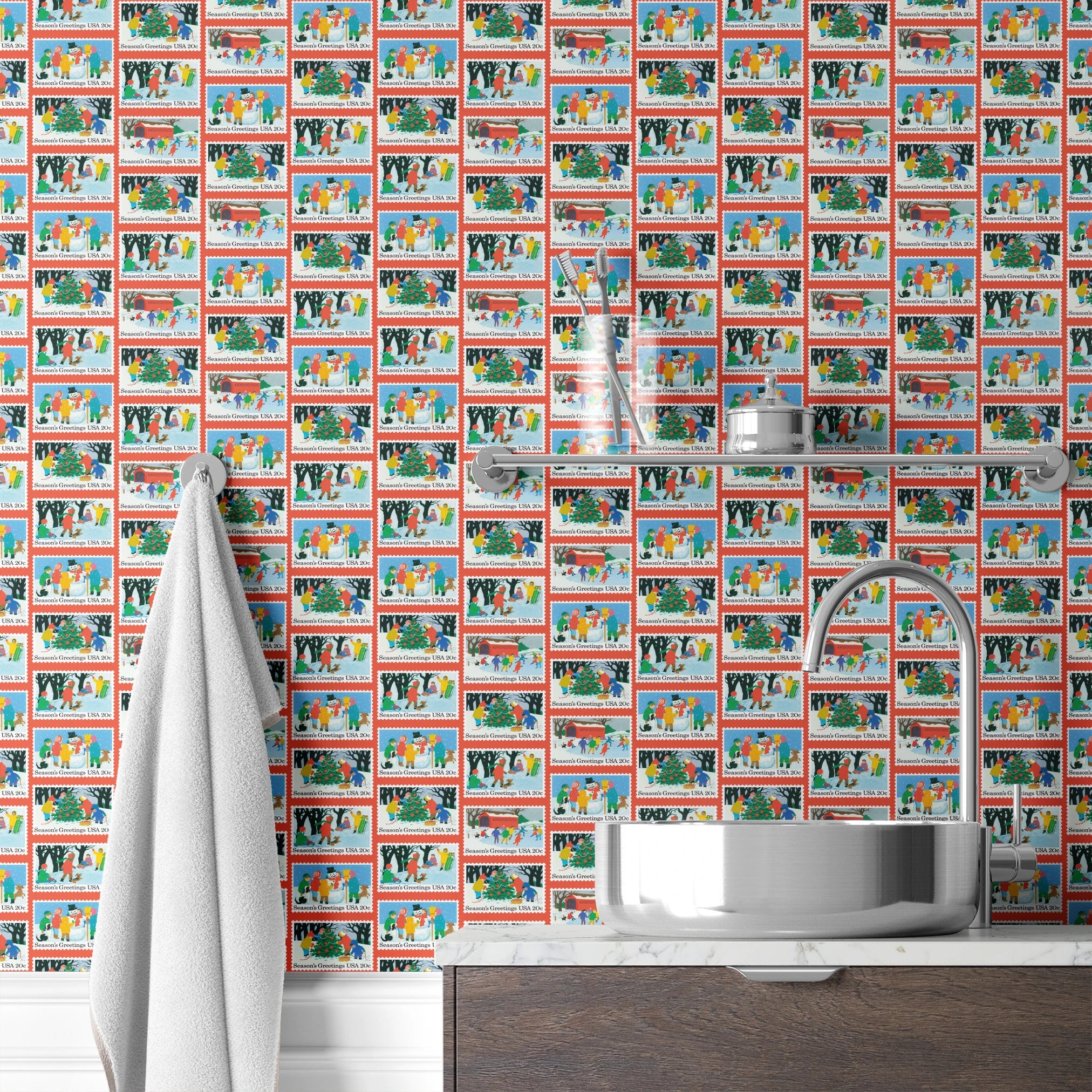wallpaper bath mockup
