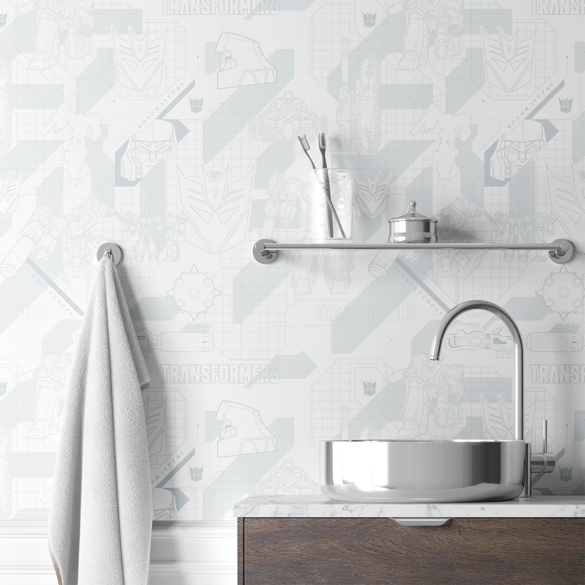 Hasbro Transformers Megatron Graphics on White Wallpaper