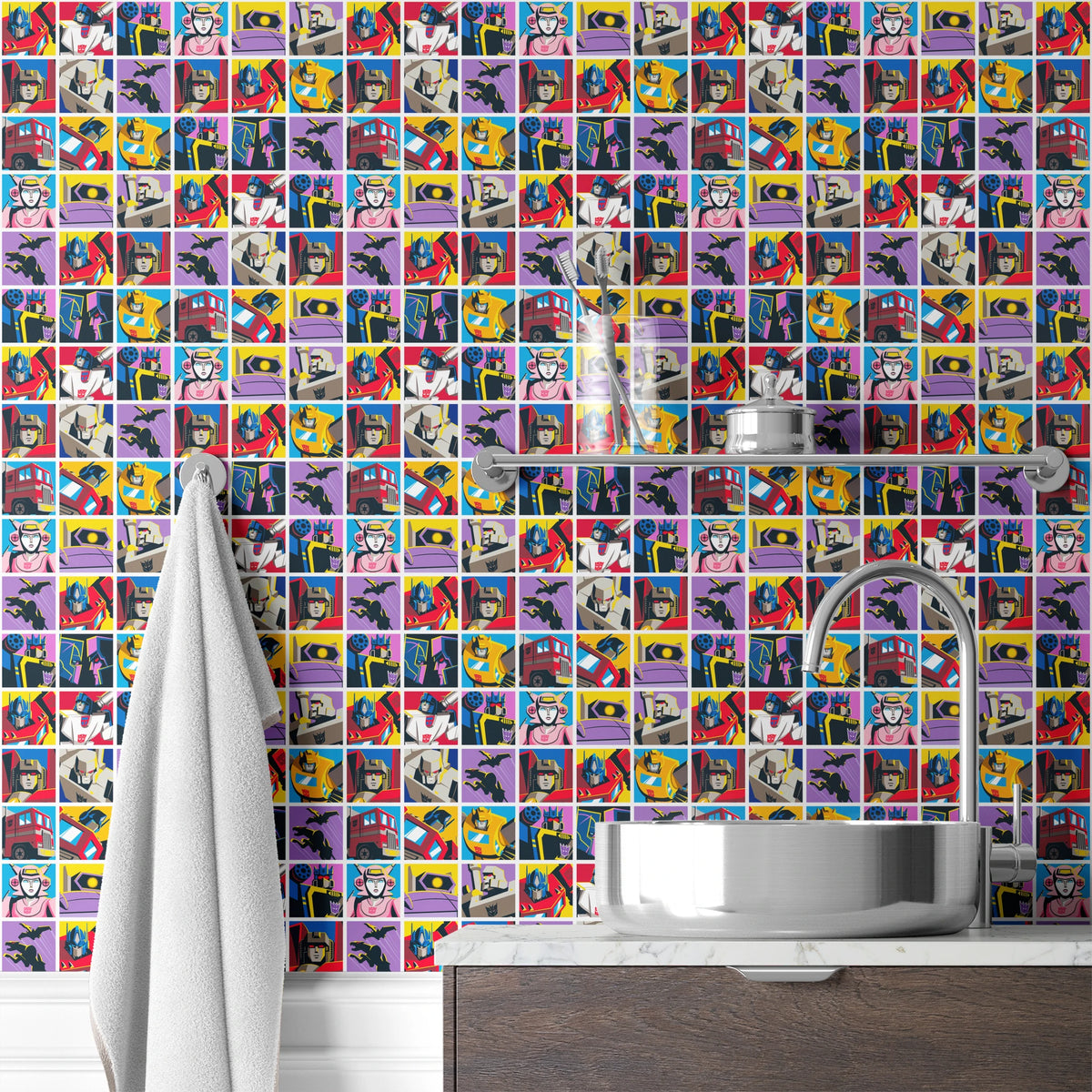Hasbro Transformers Artist Grid Blocks Wallpaper
