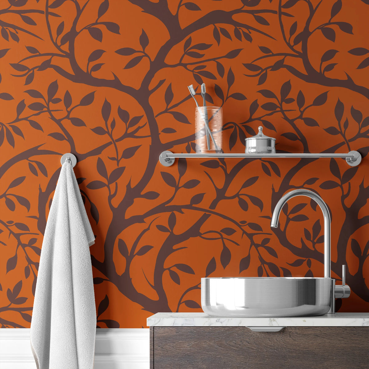 Winding Willow on Spiced Wallpaper