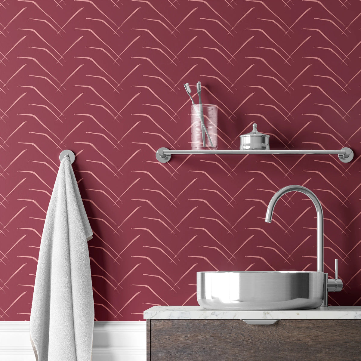 Dartmoore on Oxblood Wallpaper