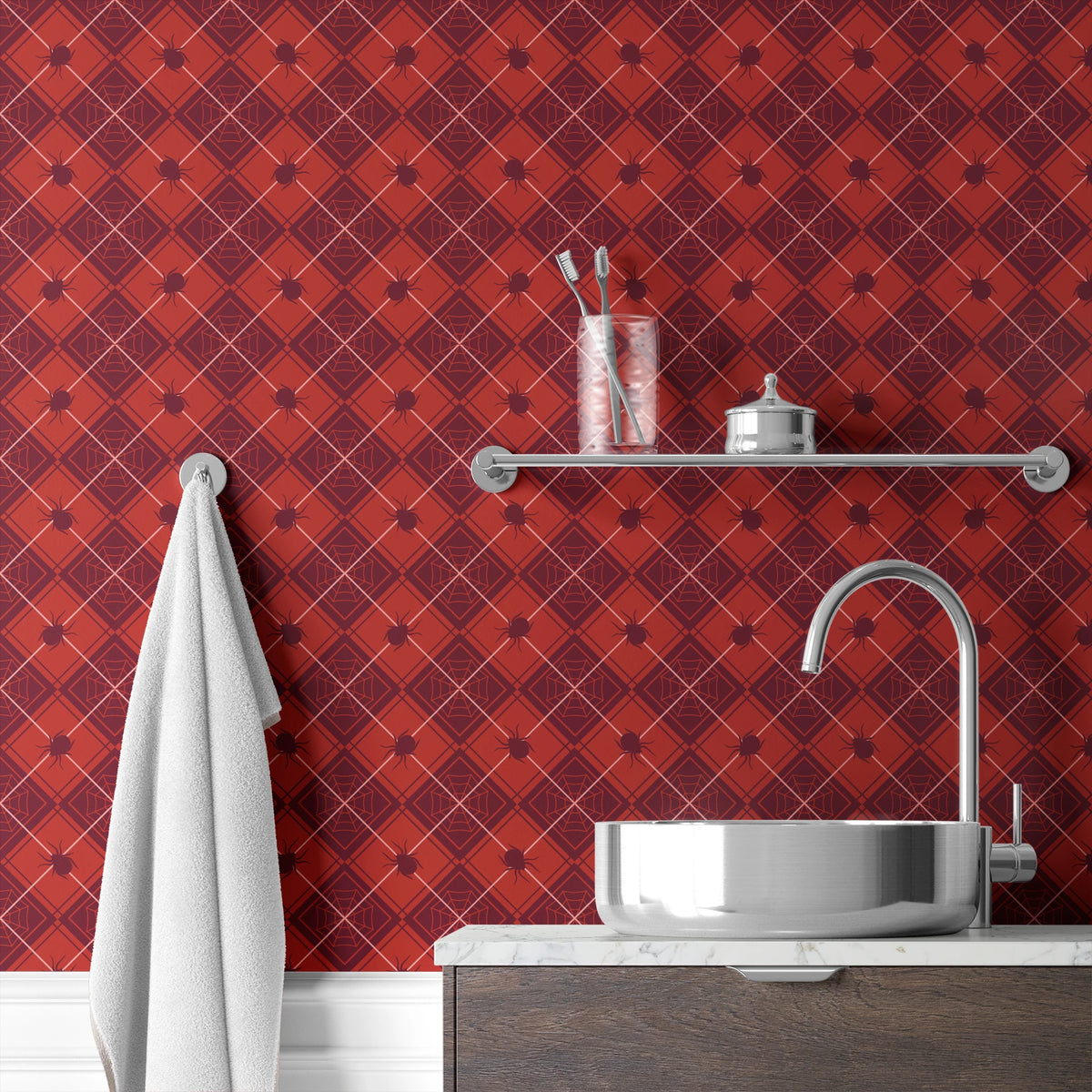 Cobwebs on Velvet Vampire Wallpaper