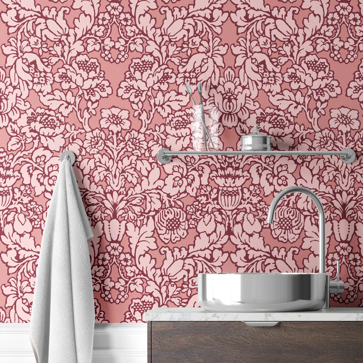 Idela on Clove Pink Wallpaper