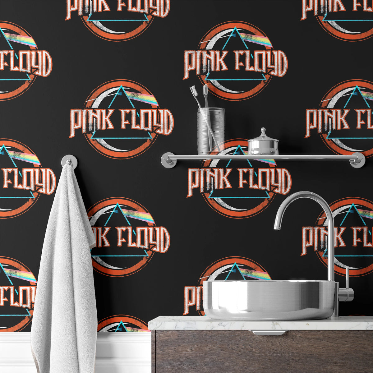 Pink Floyd Dark Side Badges Wallpaper