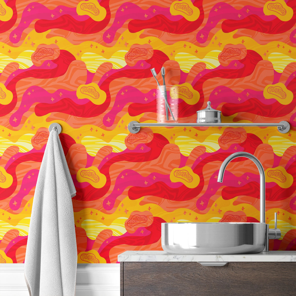 Hasbro Play-Doh Retro Clouds in Lava Wallpaper
