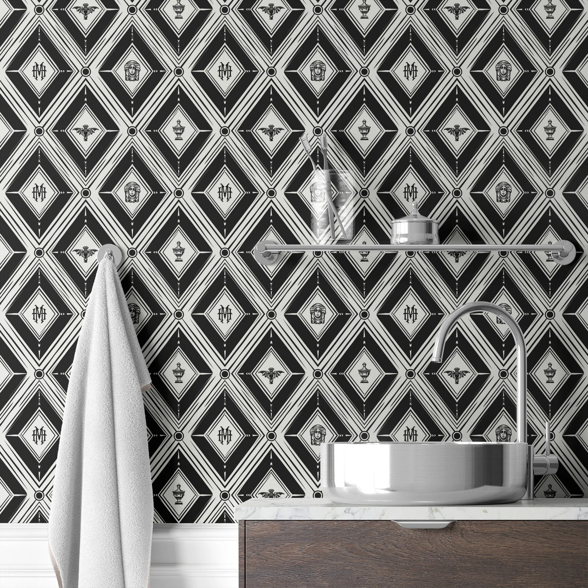 Disney Haunted Mansion Art Deco Diamonds Wallpaper