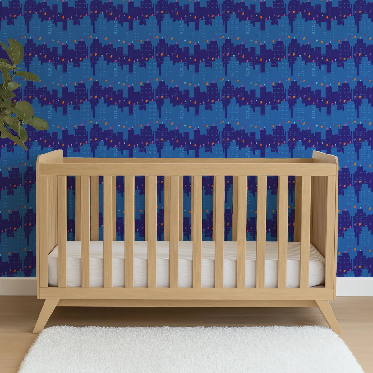 Disney Jr's. SuperKitties Super Skyline on Blue Wallpaper