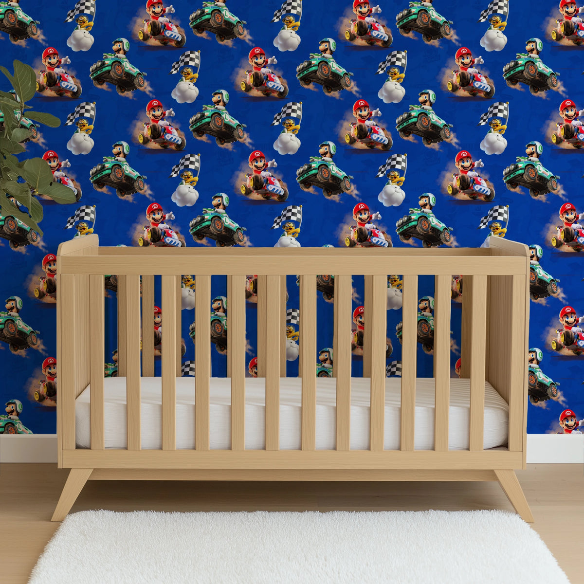 Mario Kart™ World 3D Mario and Luigi on Blue Wallpaper