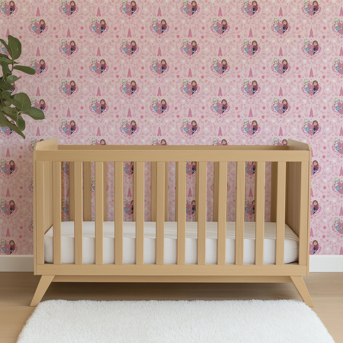 Disney Frozen Sisterly Bond on Pink Wallpaper