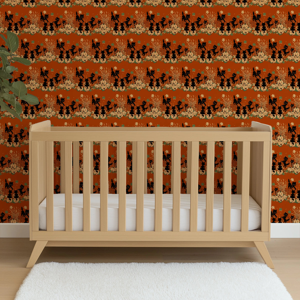 Spooky Cats on Spiced Wallpaper