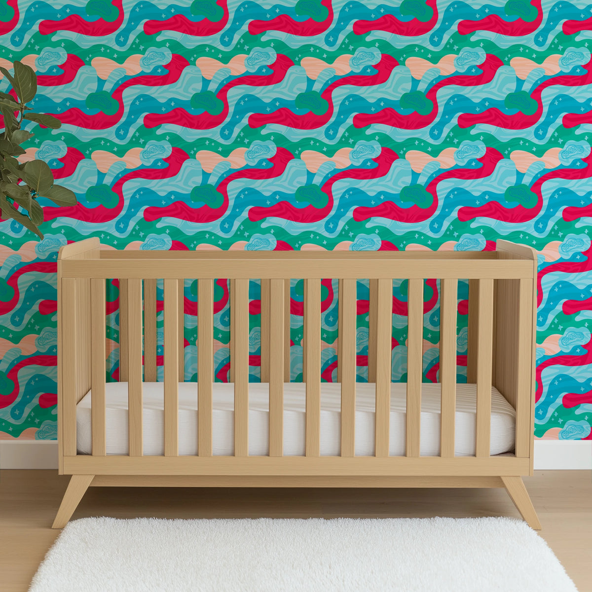 Hasbro Play-Doh Retro Clouds in Blue Wallpaper
