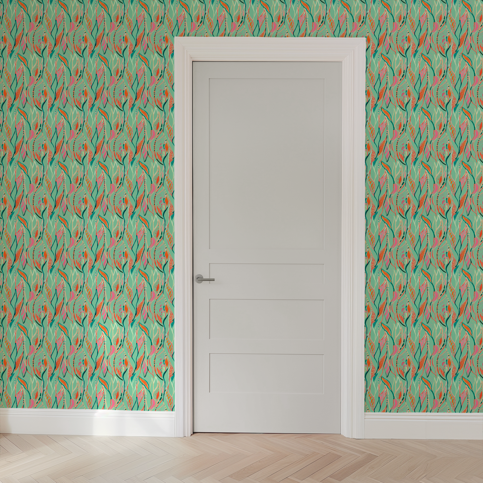 wallpaper door mockup