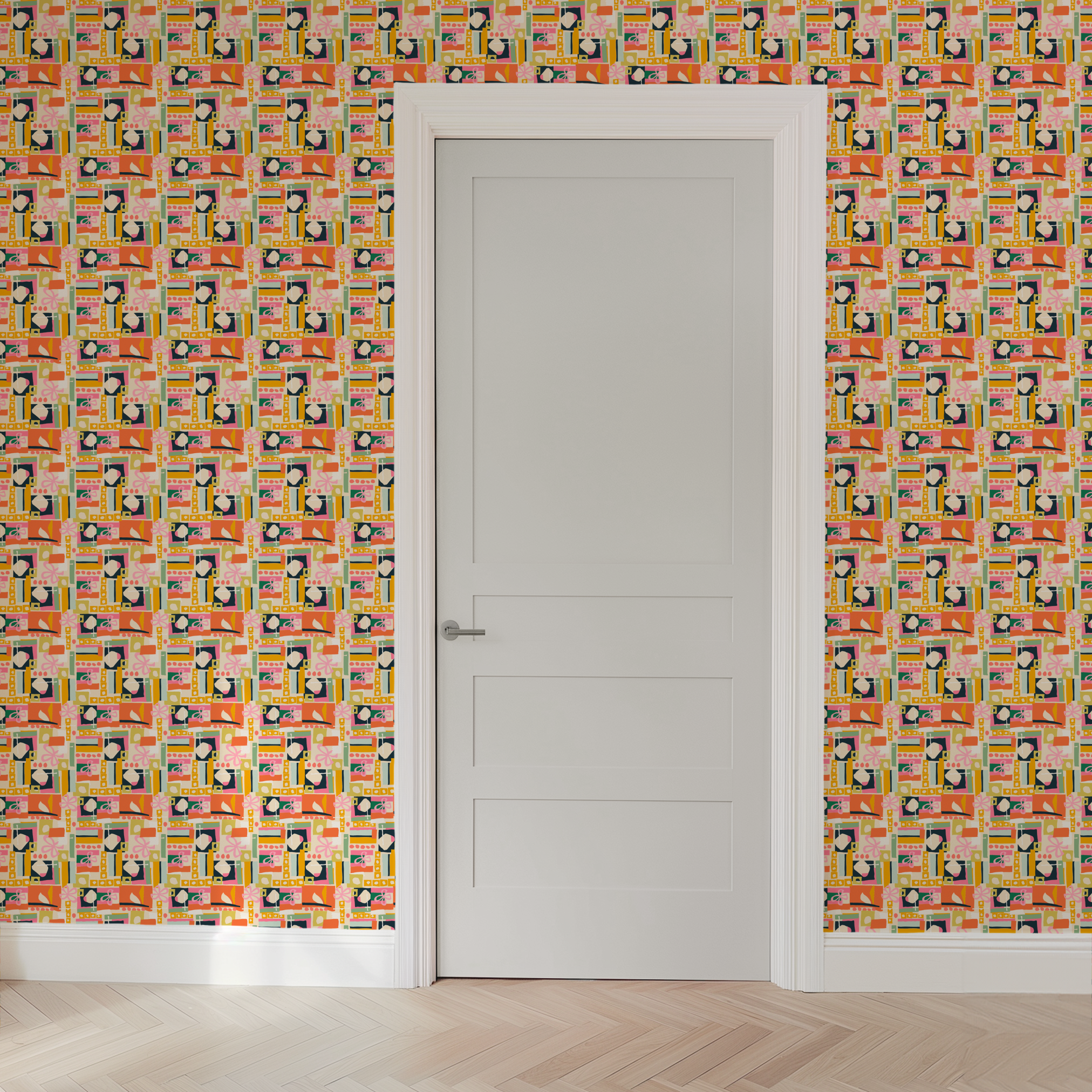wallpaper door mockup