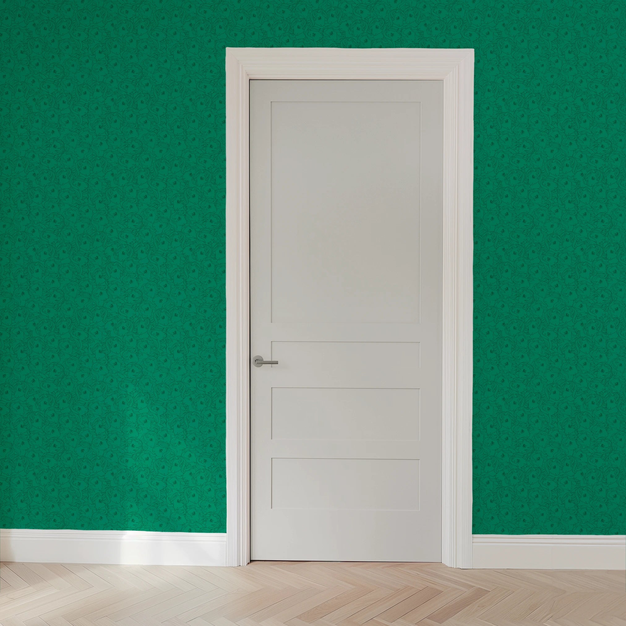 Hasbro My Little Pony Line Art on Green Wallpaper