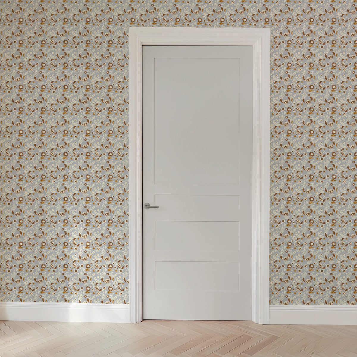 Disney Stitch Florals on Purple Wallpaper