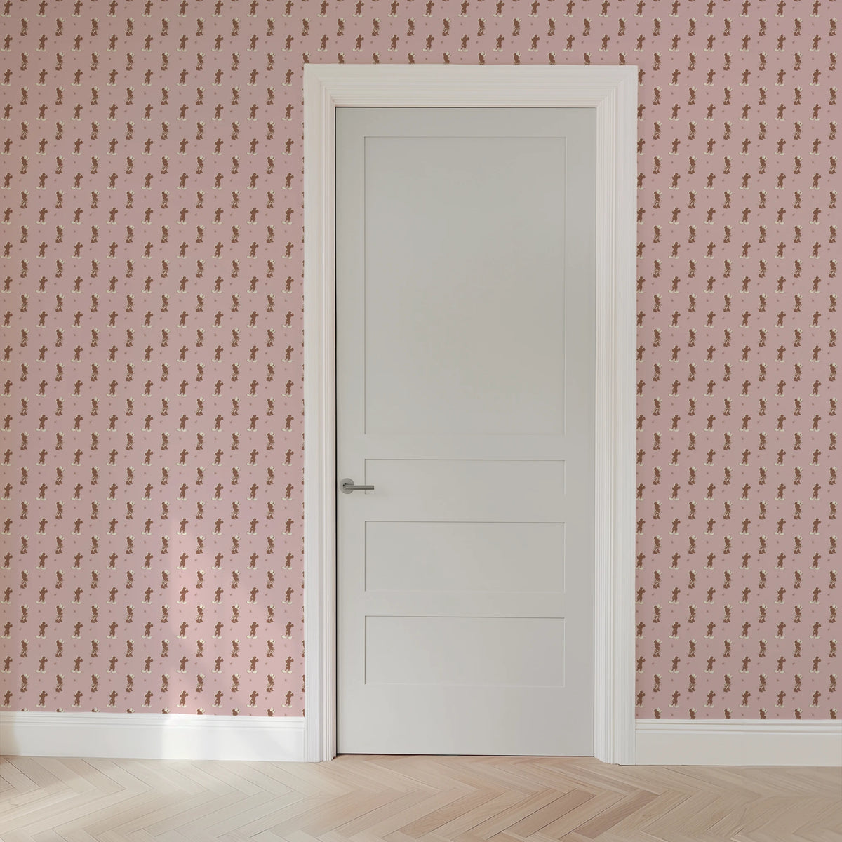 Disney Mickey Mouse and Minnie Mouse Silhoutees on Pink Wallpaper