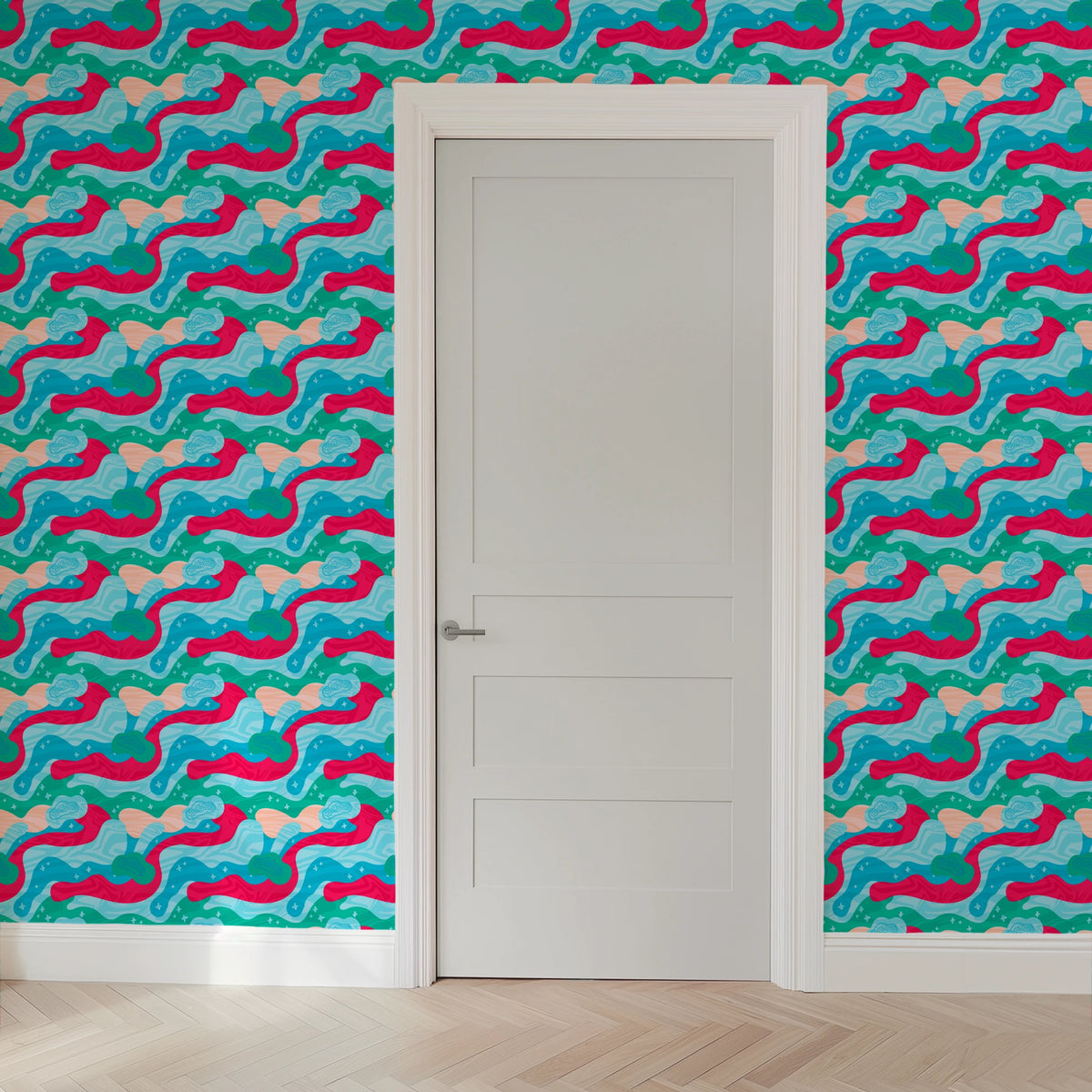 Hasbro Play-Doh Retro Clouds in Blue Wallpaper
