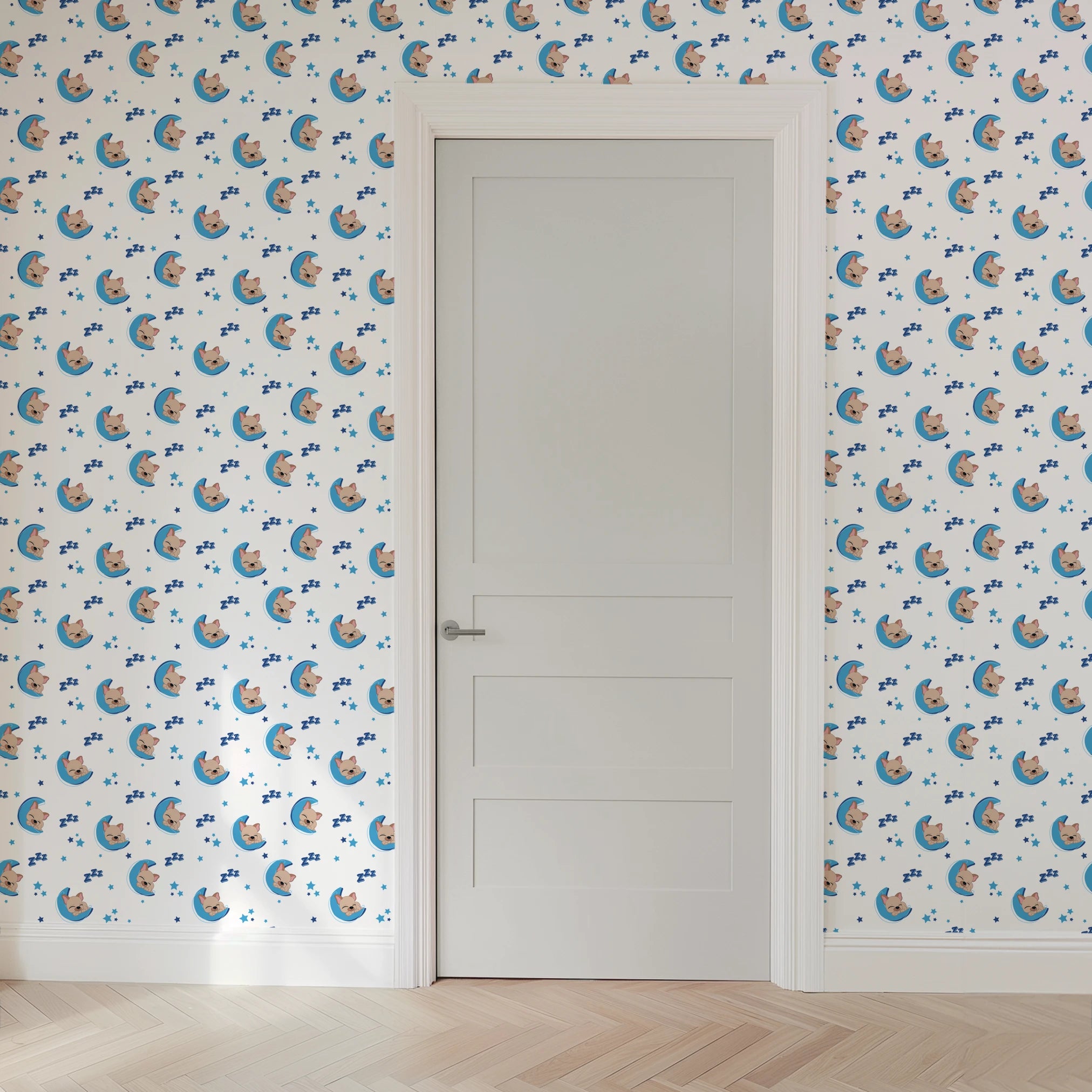 Hasbro Littliest Pet Shop Frenchie Snooze on White Wallpaper