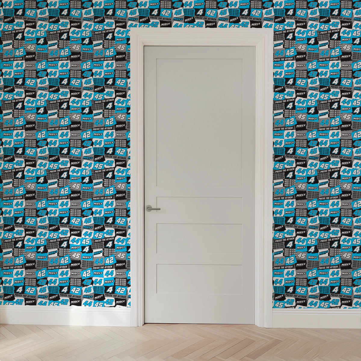 Niece Motorsports Press the Attack Logo Patchwork Wallpaper