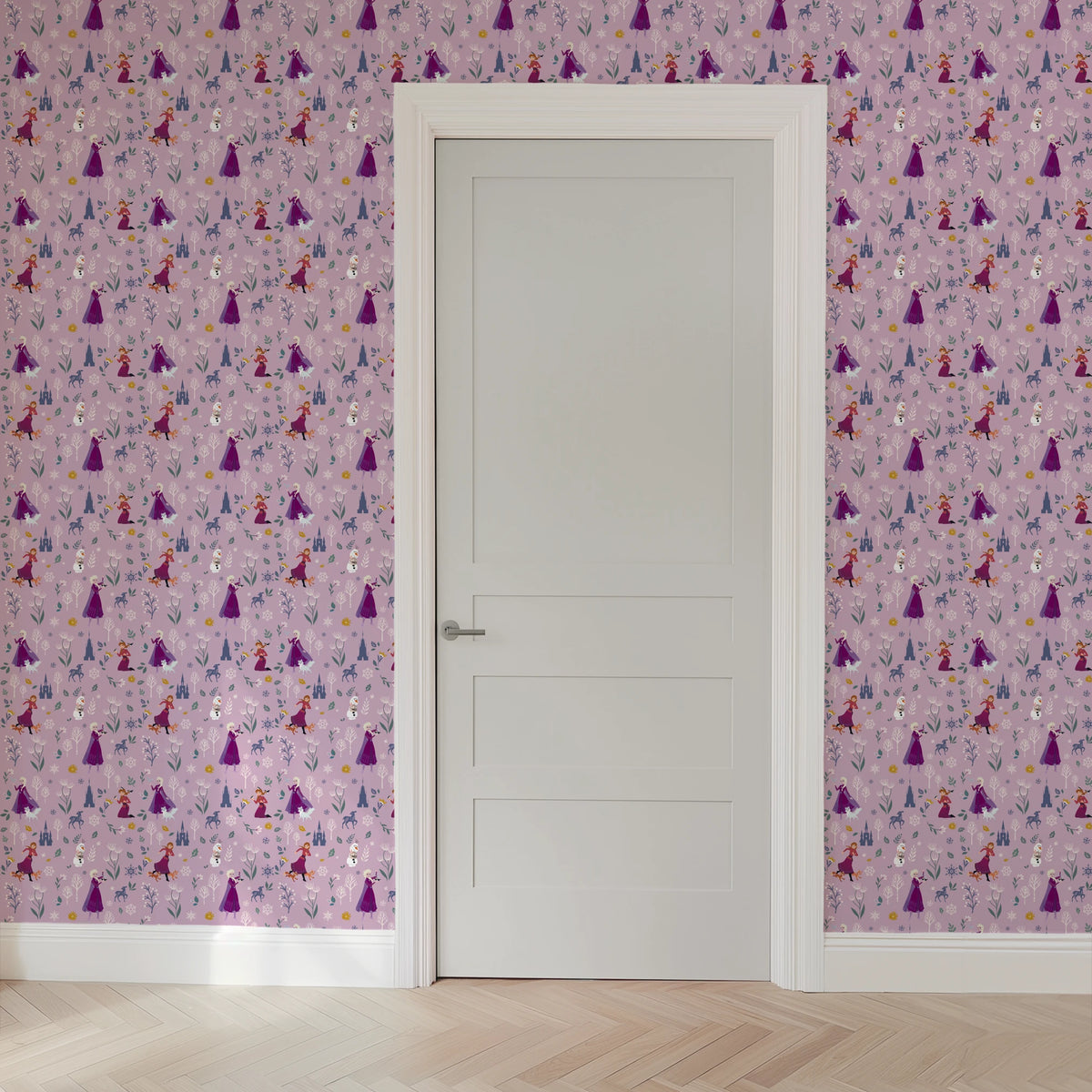 Disney Frozen Winter Adventure on Purple Wallpaper