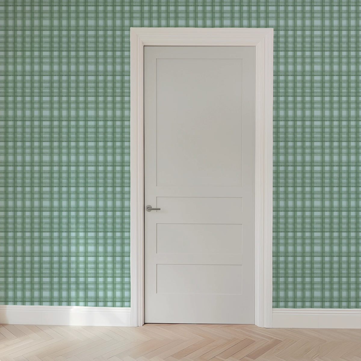 Saturday Evening Post Christmas Plaid on Evergreen Wallpaper