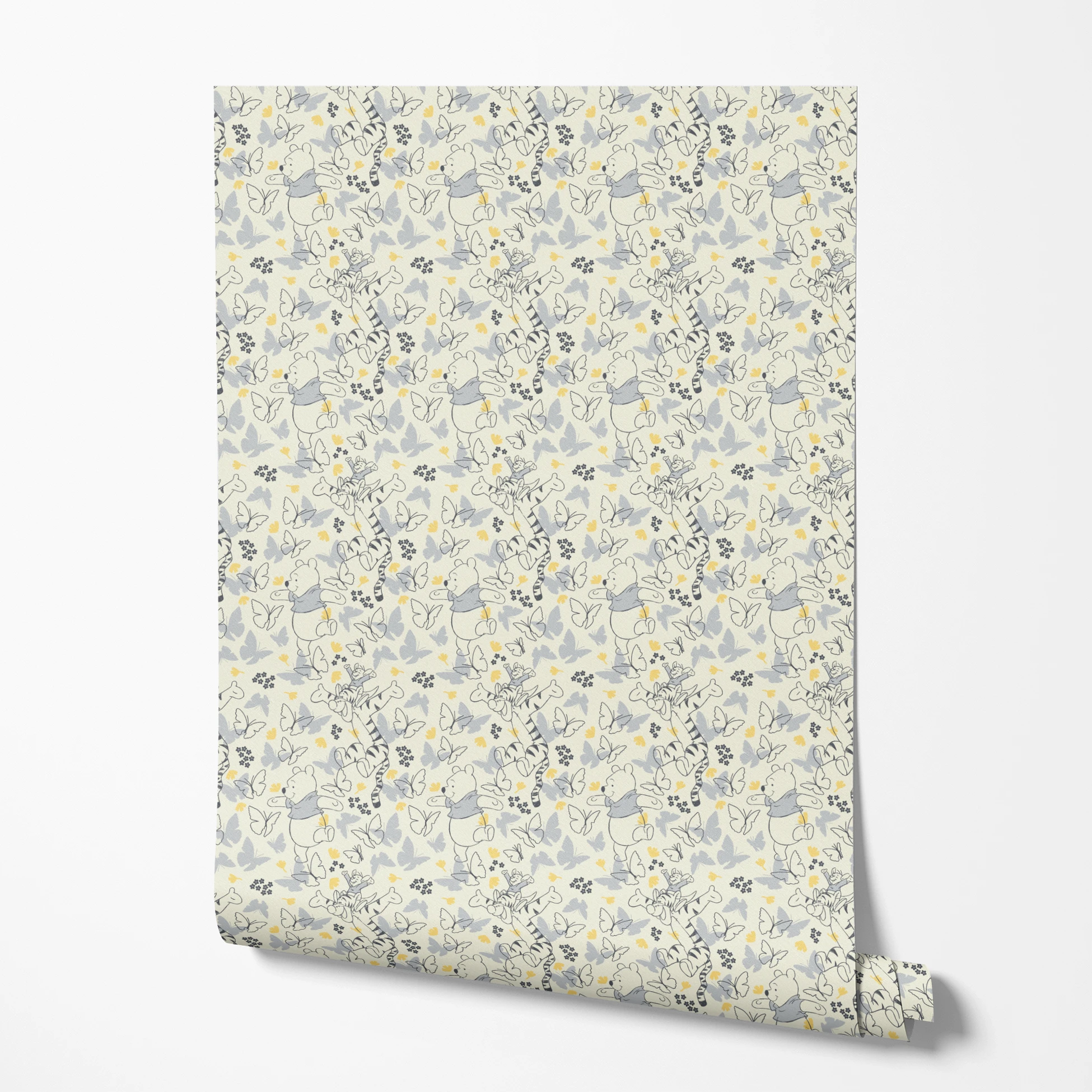 Disney Winnie the Pooh Butterflies and Florals Purple Wallpaper