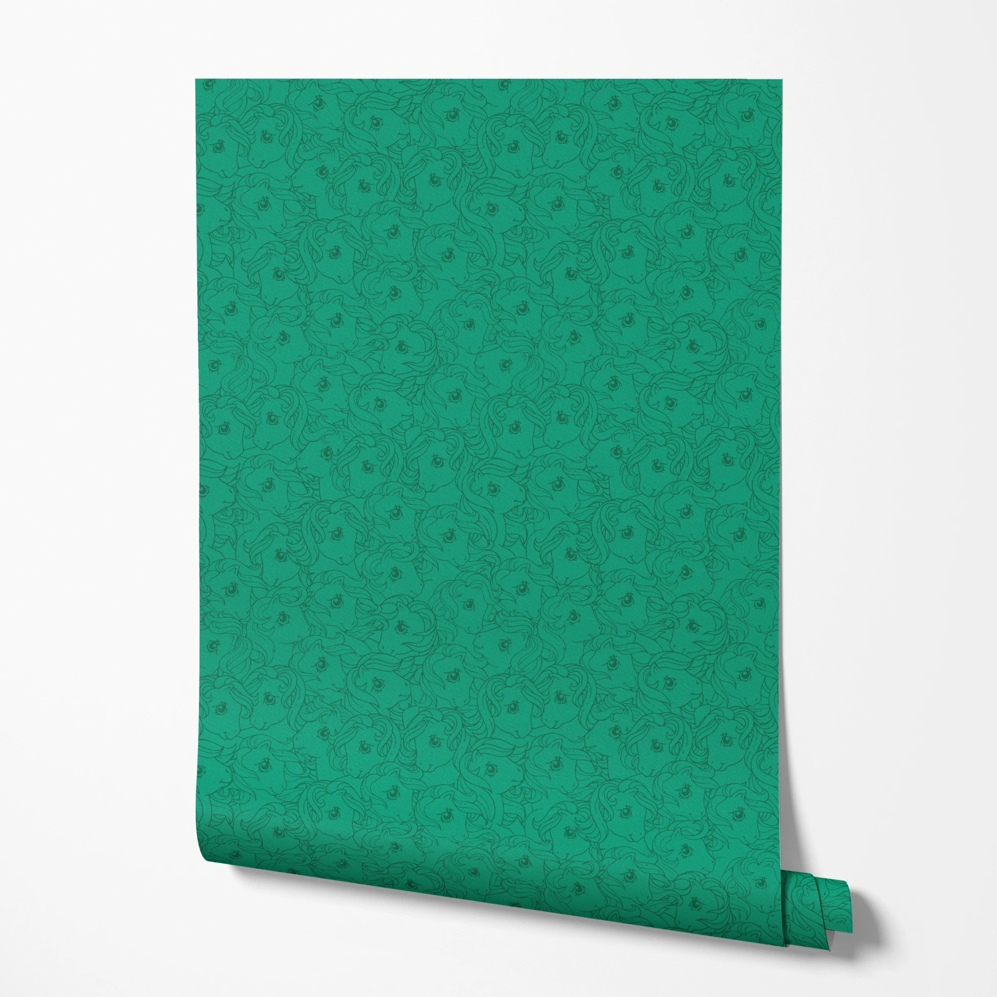 Hasbro My Little Pony Line Art on Green Wallpaper