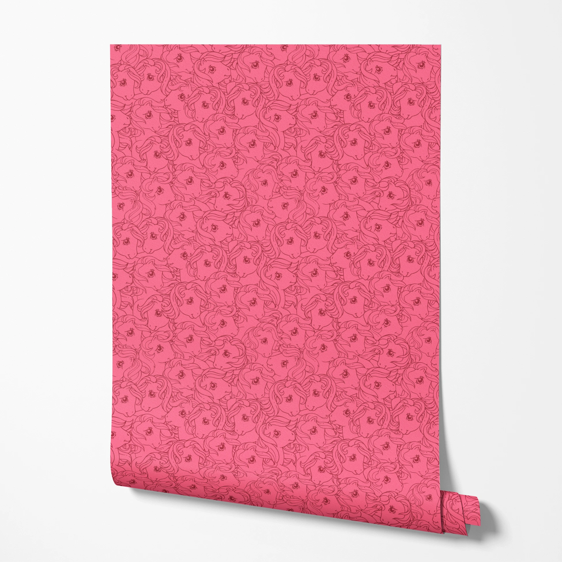 Hasbro My Little Pony Line Art on Pink Wallpaper