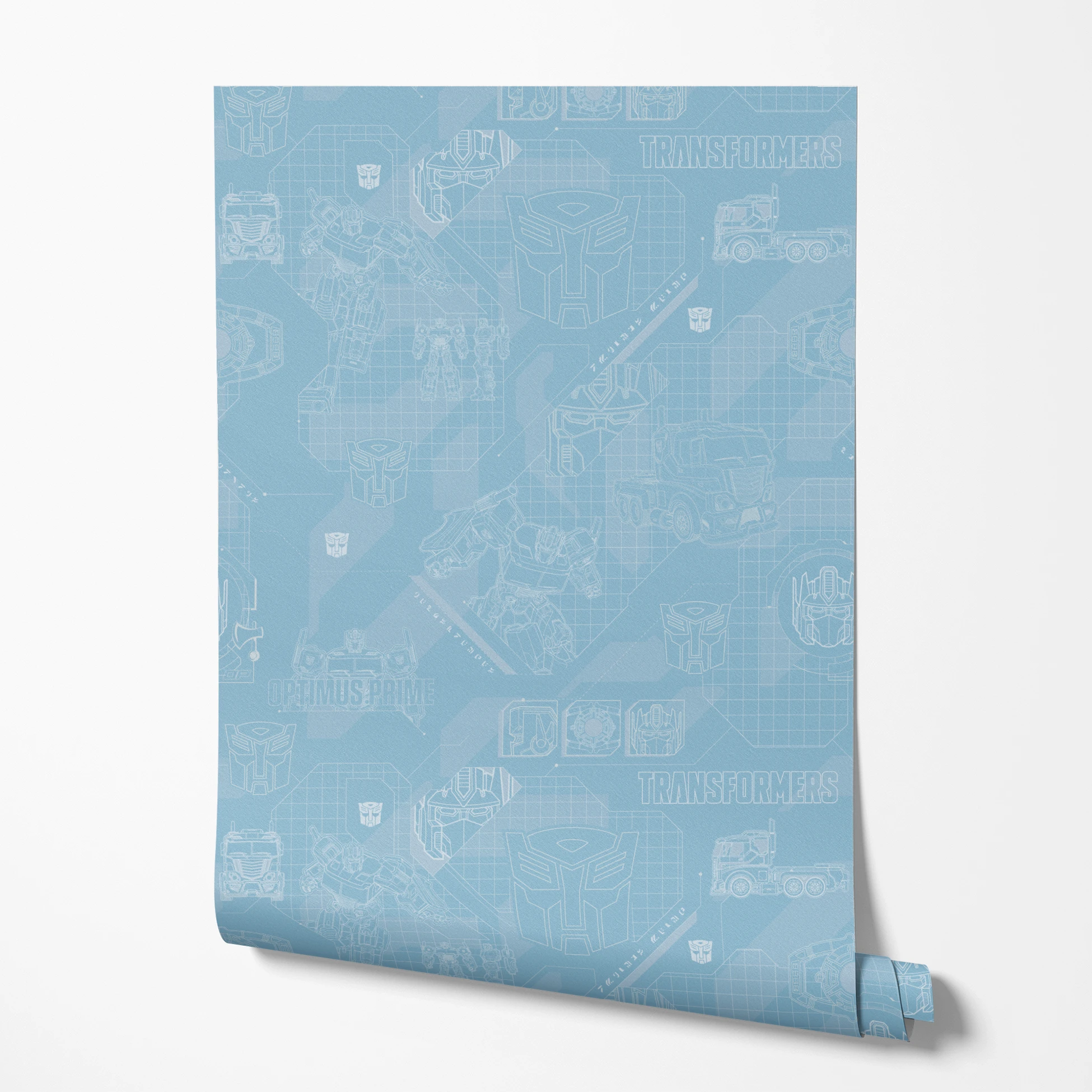 Hasbro Transformers Optimus Prime Graphics on Blue Wallpaper