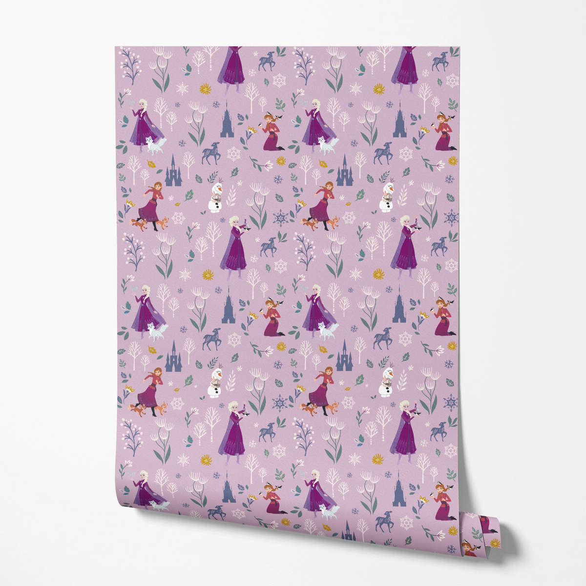 Disney Frozen Winter Adventure on Purple Wallpaper