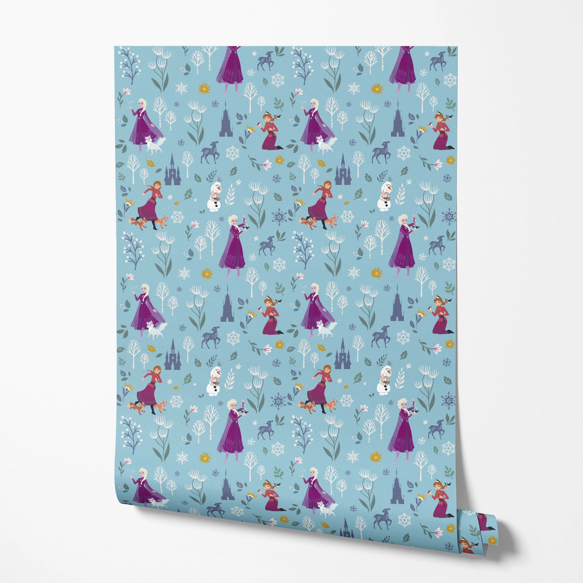 Disney Frozen Winter Adventure on Blue Wallpaper