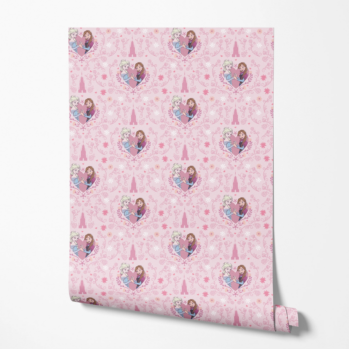 Disney Frozen Sisterly Bond on Pink Wallpaper