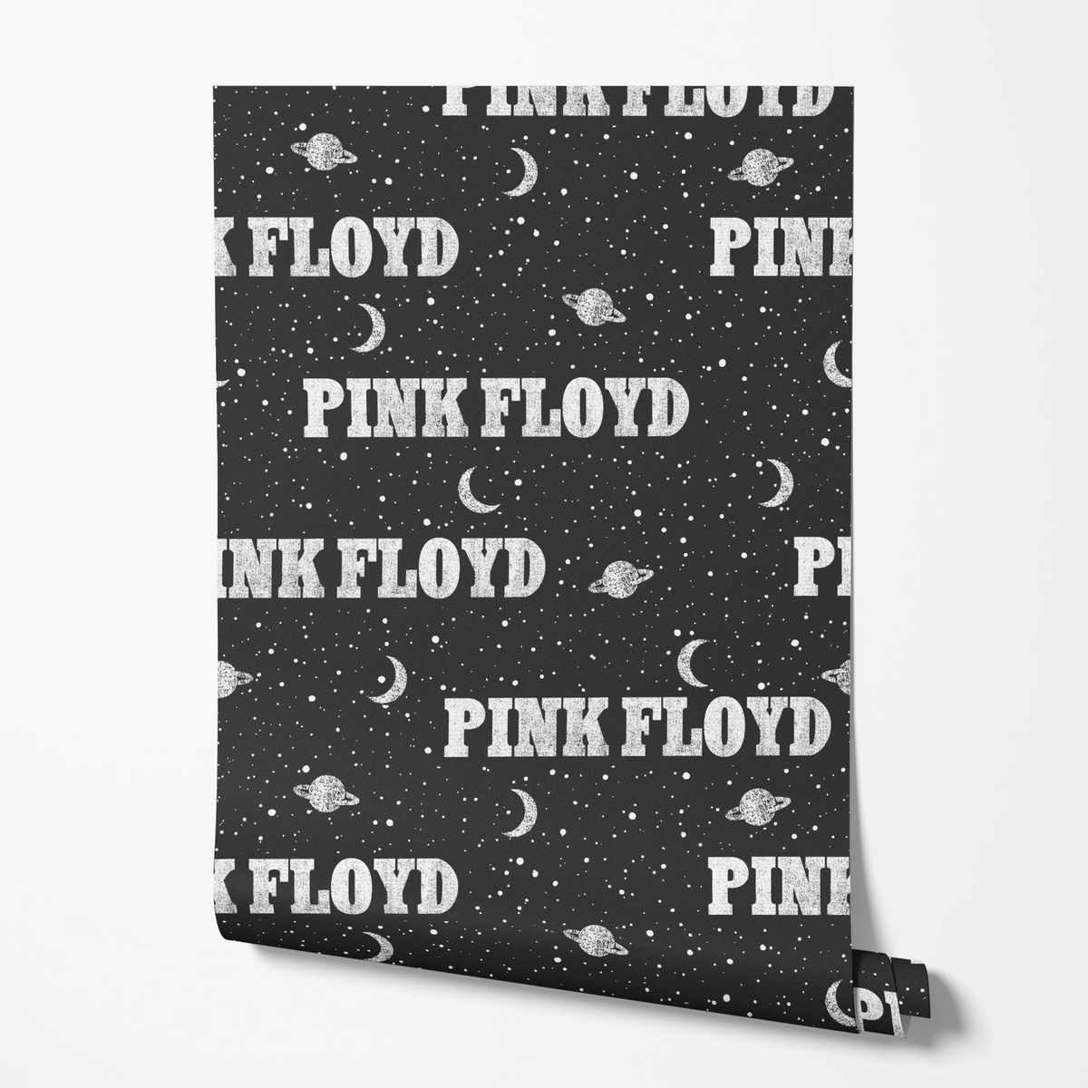Pink Floyd Planets and Moons on Black Wallpaper