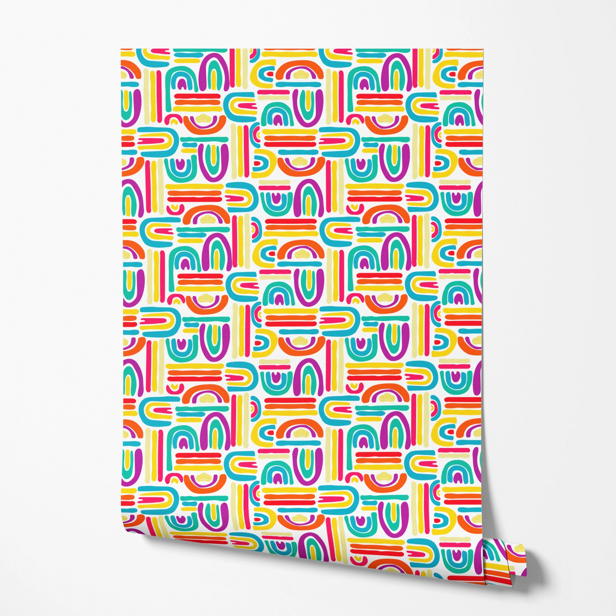Hasbro Play-Doh Rainbow Arch on White Wallpaper