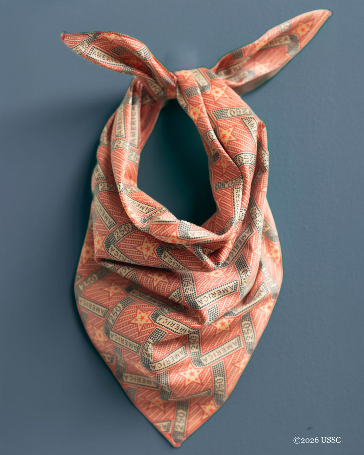 AMERICA250™ Geometric Stars on Deep Red Bandana