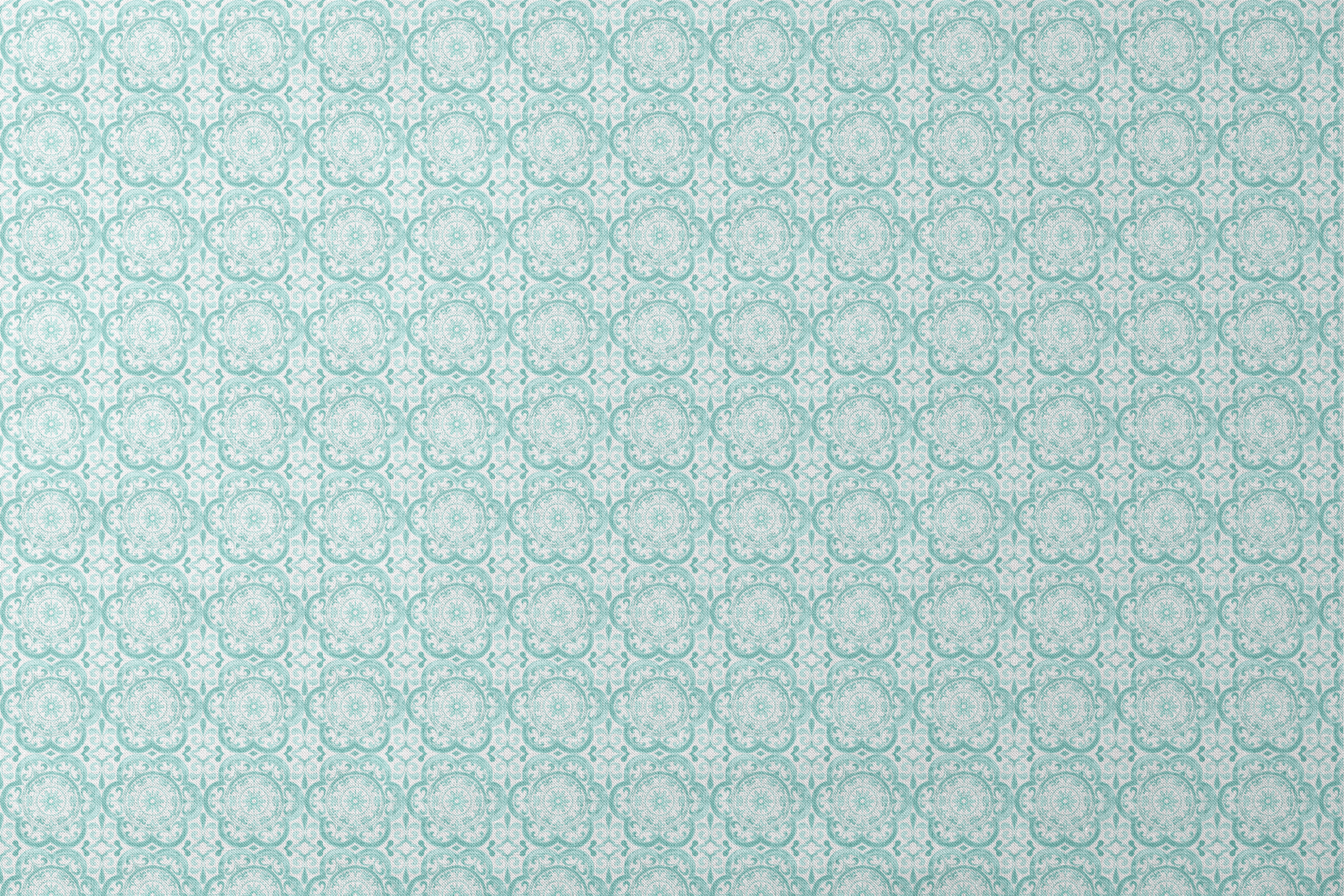 Teal medallion tile-inspired design with intricate floral and scroll details by Nicole Tamarin, from the Squeeze the Day collection. designs flat mockup