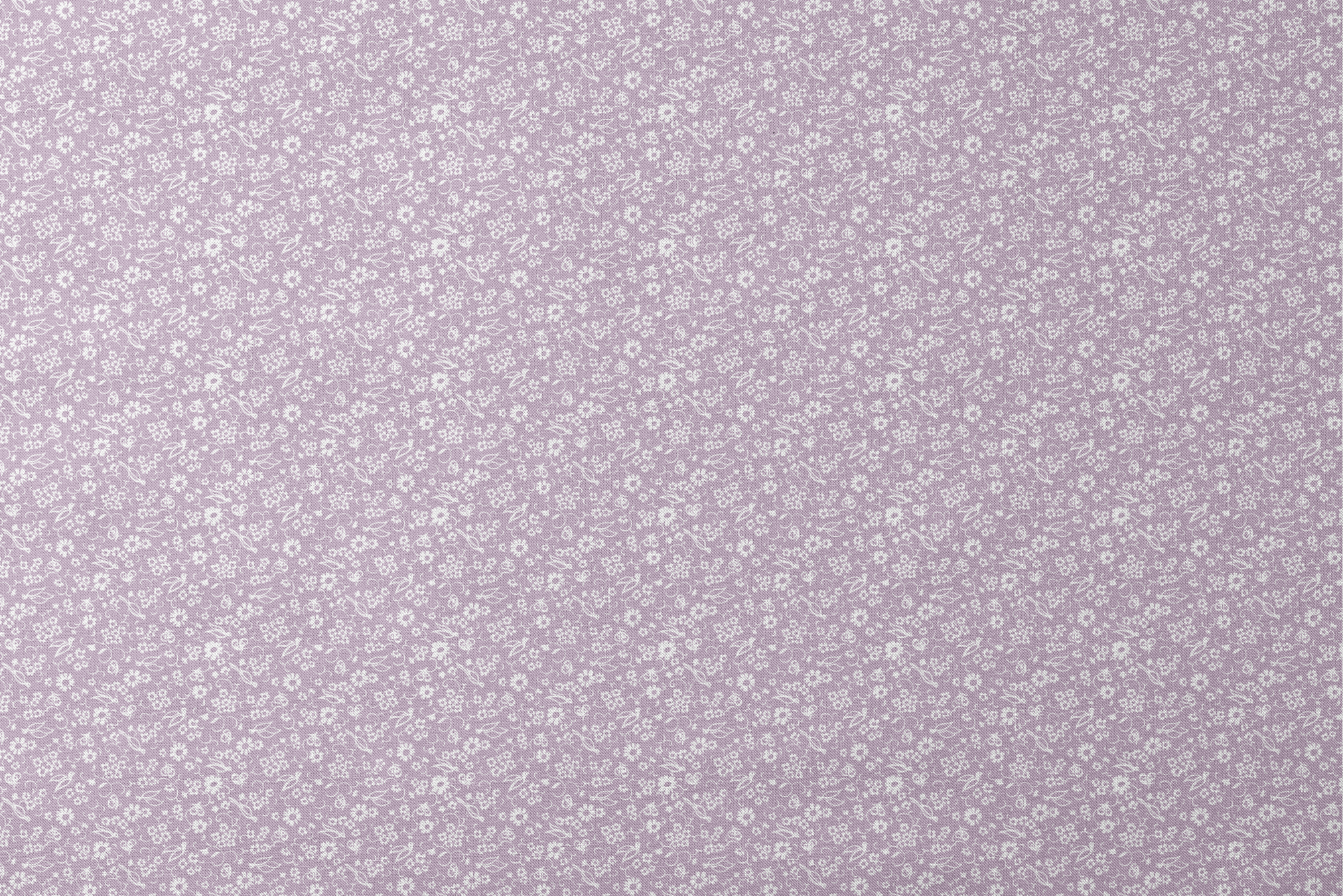 White floral pattern on lavender purple background with daisies and decorative swirls designs flat mockup