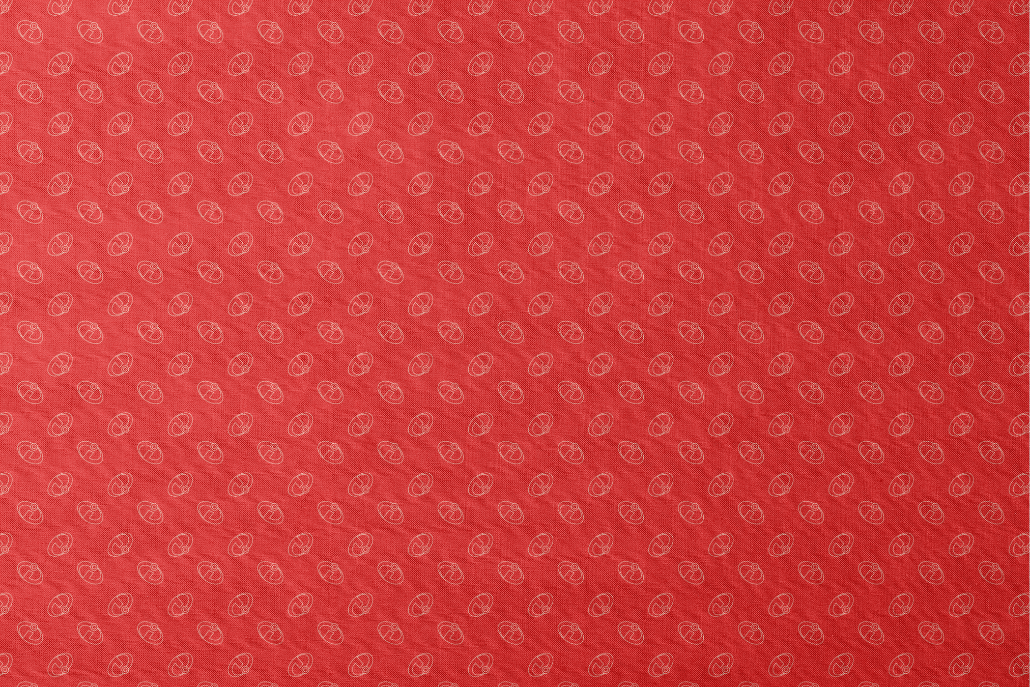 Red background with The Incredibles logos in a repeating pattern designs flat mockup