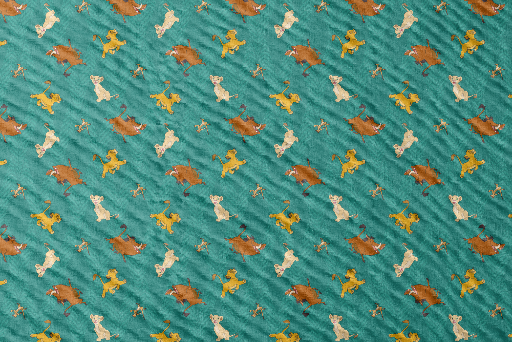 Lion cubs in various poses on teal zigzag background; yellow, cream, and brown lions jumping and sitting designs flat mockup