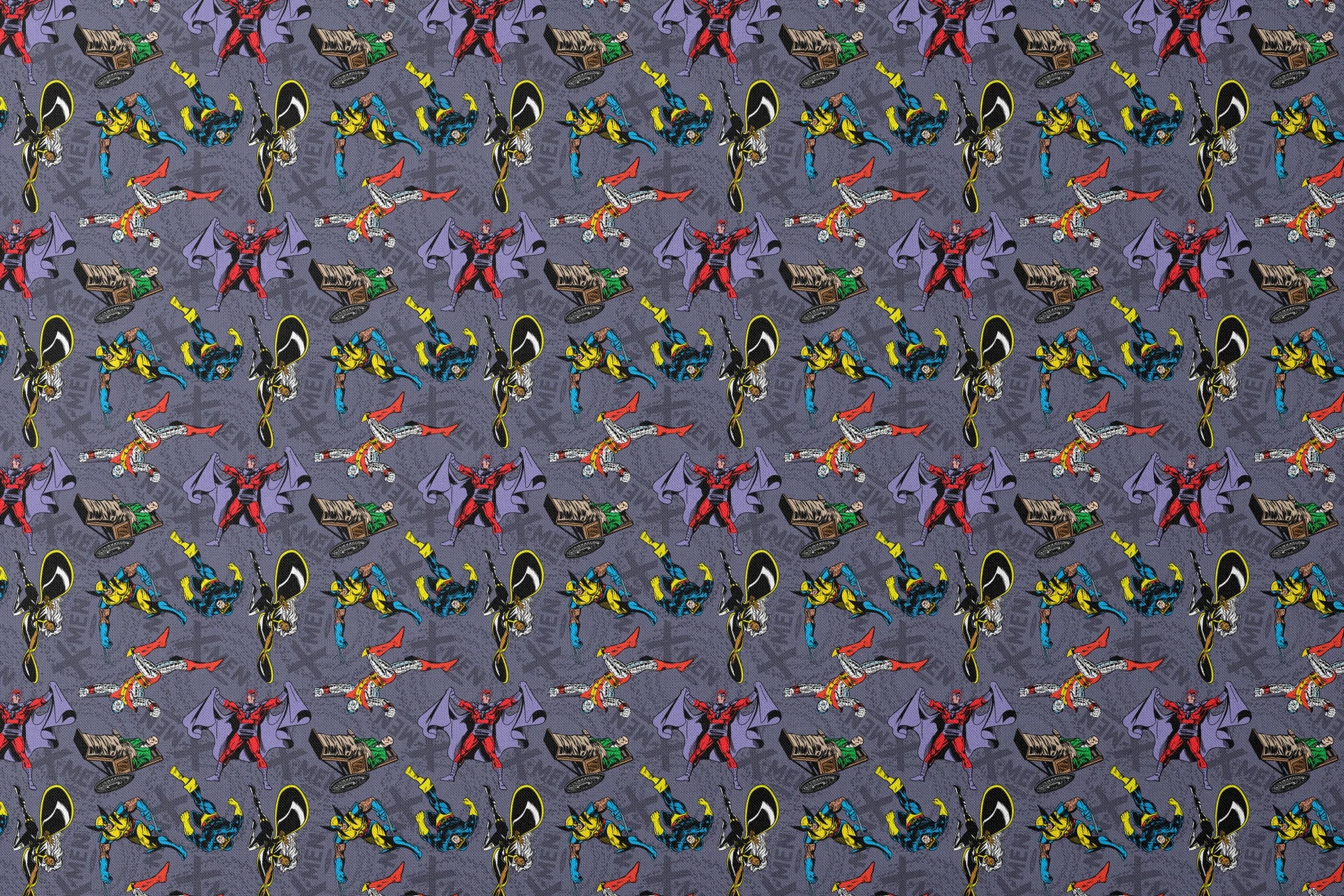 Marvel X-Men Comics Toss on Gray | Fabric by the Yard