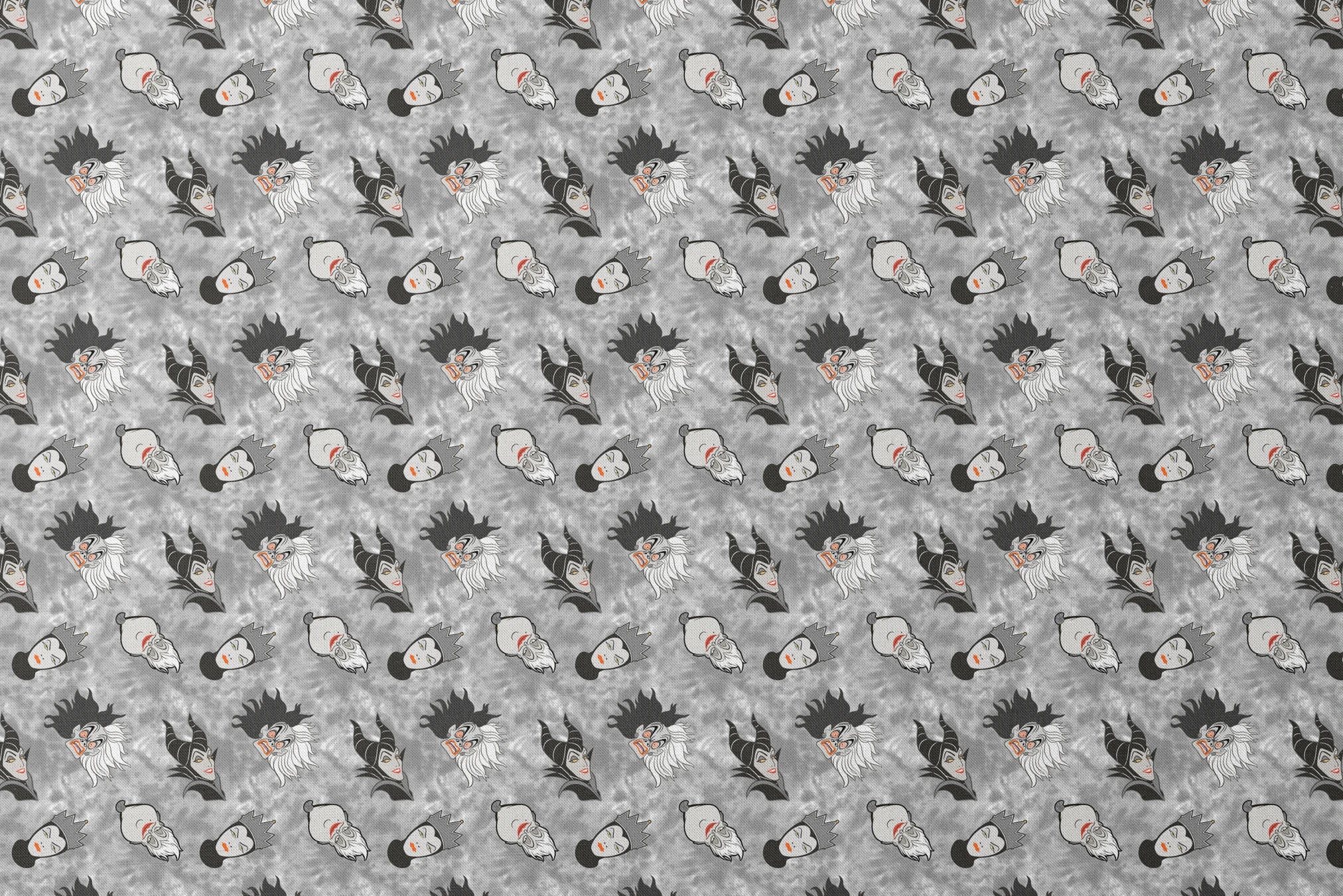 Disney villain pattern on gray background designs flat mockup