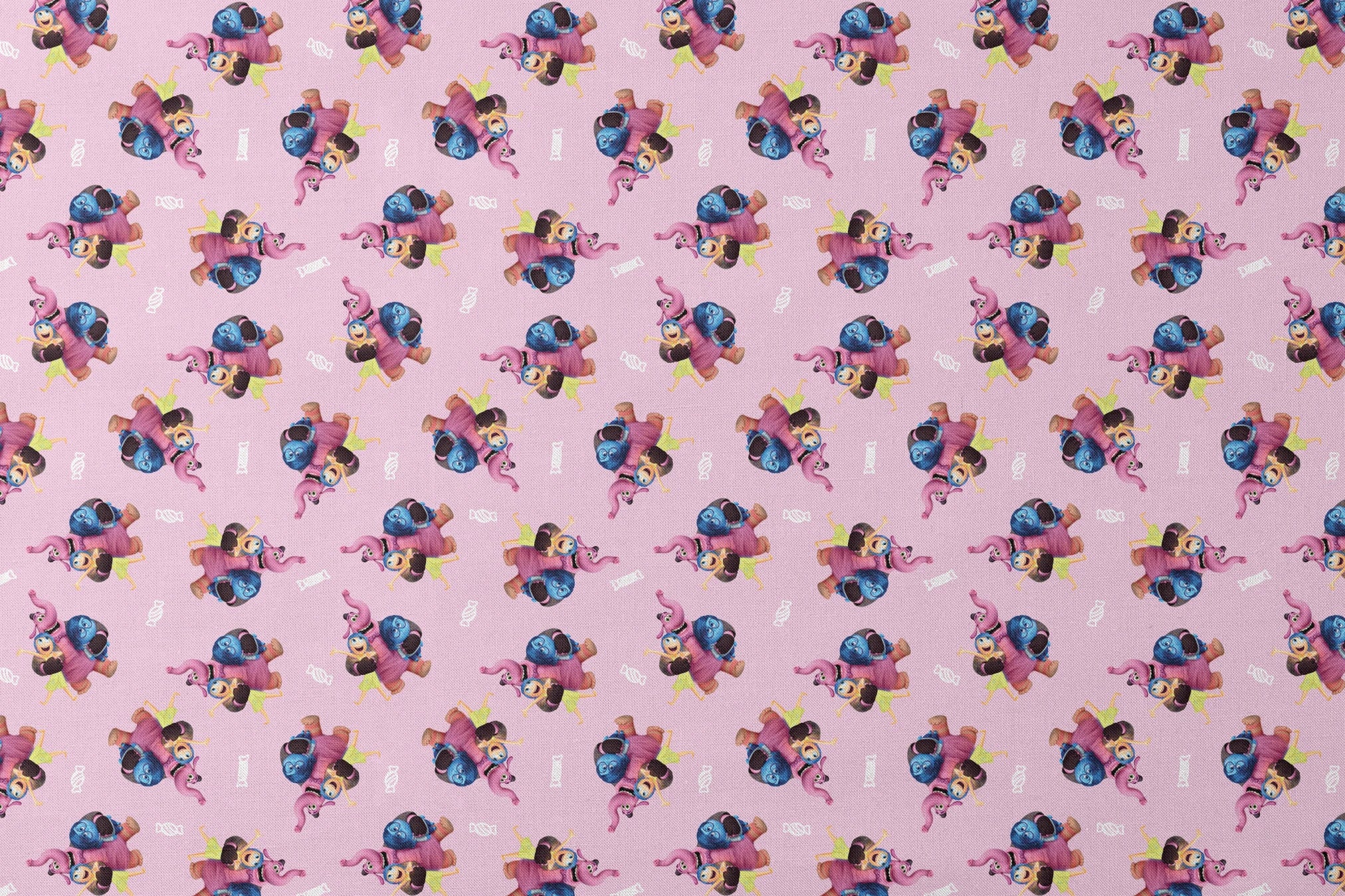 Repeating pattern of Inside Out characters on a lavender background designs flat mockup