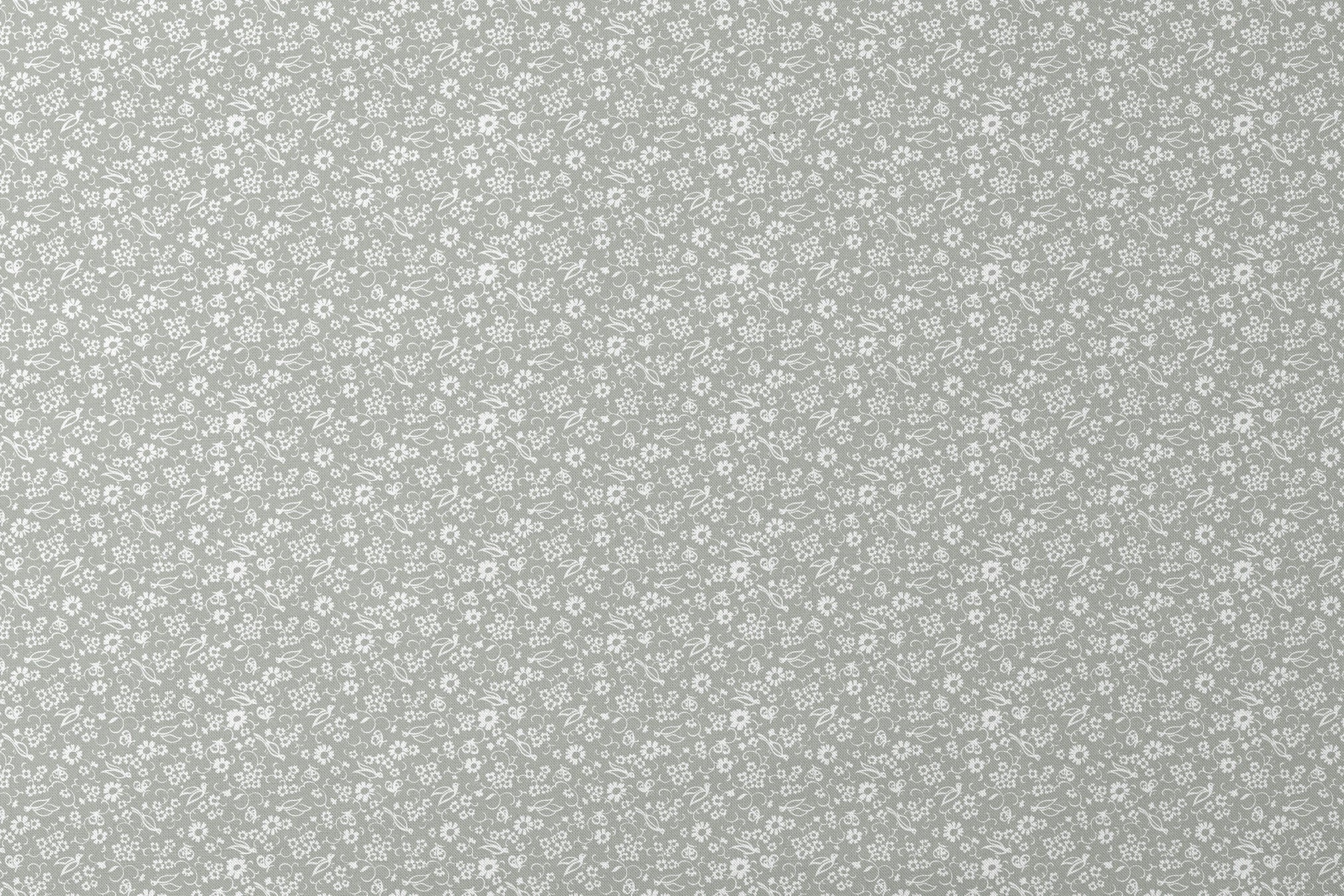 White vintage-style bird and floral silhouettes on a soft gray background. designs flat mockup