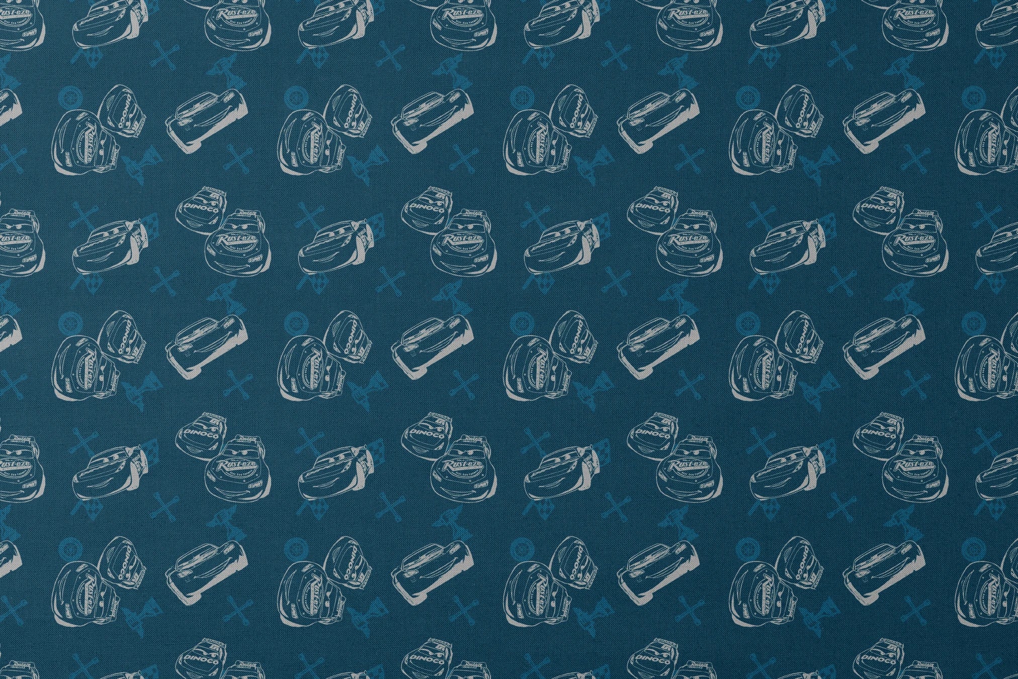 Race cars pattern on dark blue background with sketched vehicles and tire marks designs flat mockup