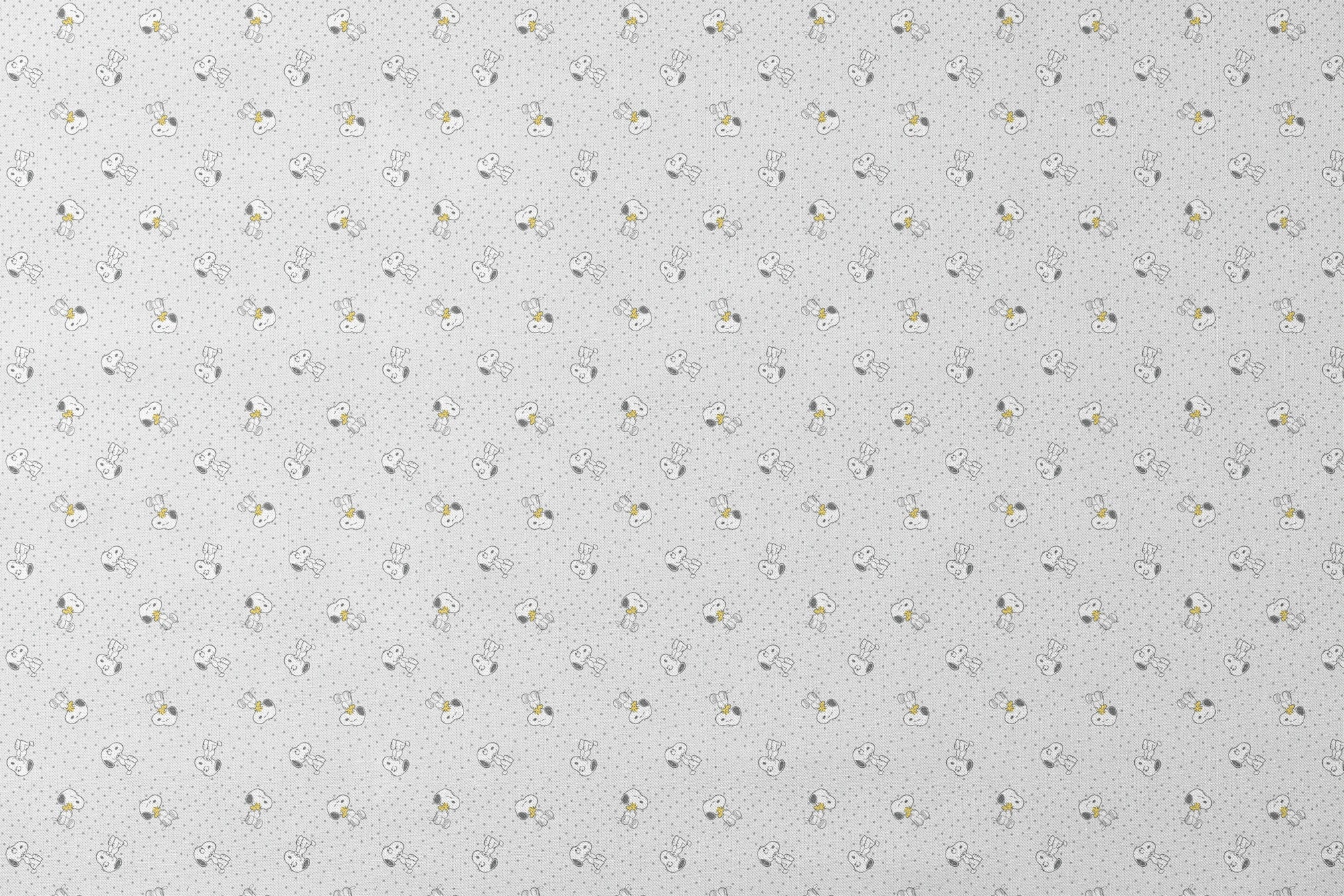 Snoopy and Woodstock on polka dot background in a repeating pattern designs flat mockup