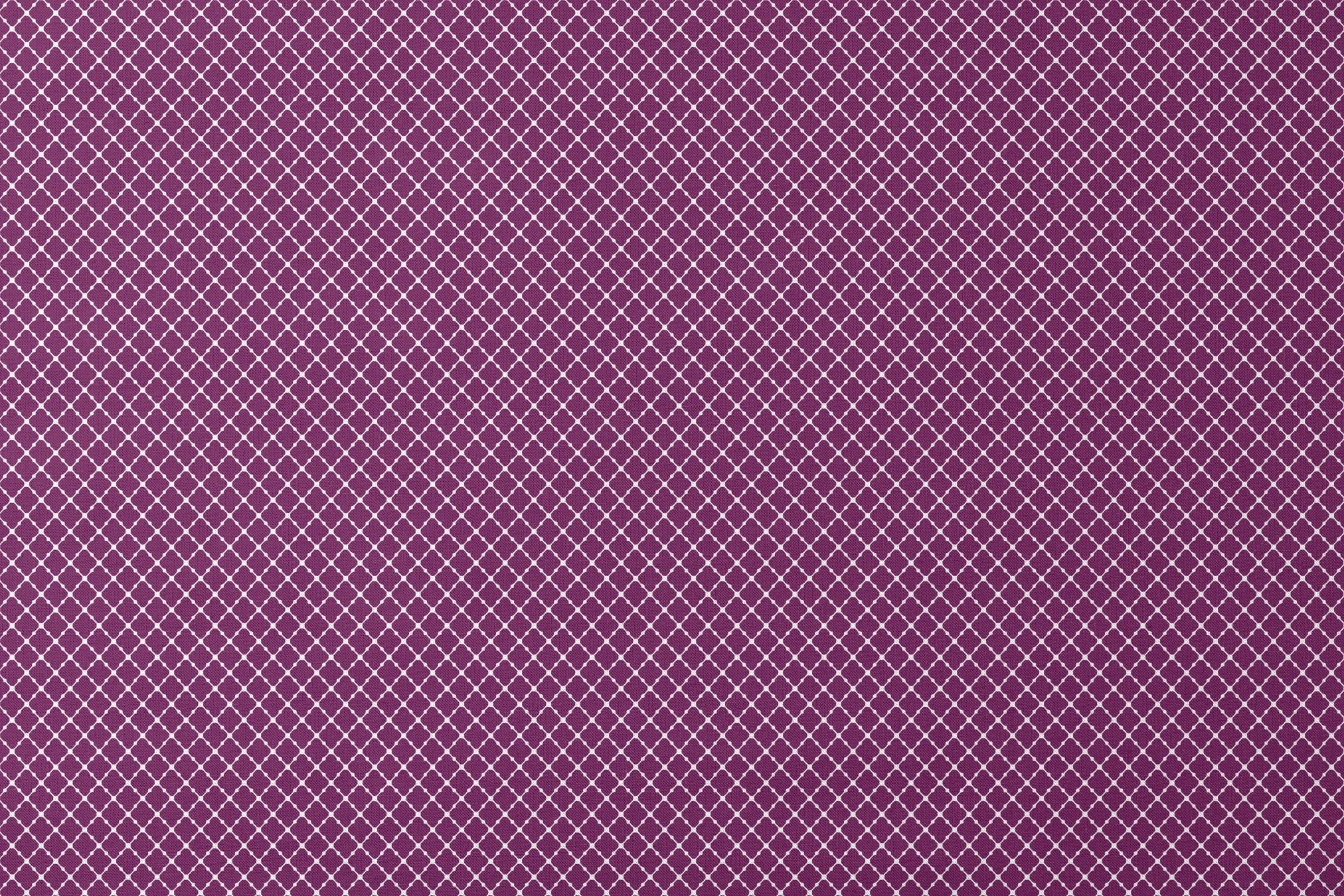Plum quatrefoil pattern with white lattice outline on deep plum background designs flat mockup