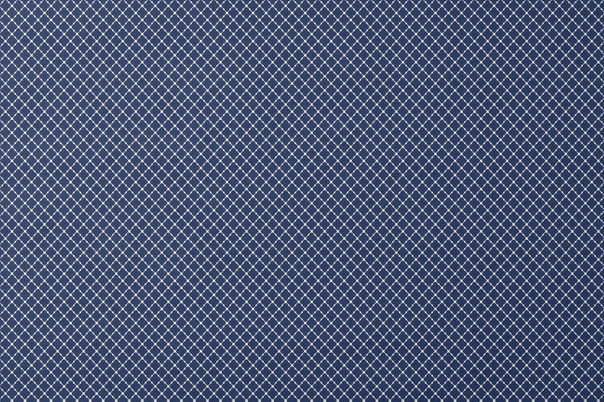 Navy blue quatrefoil pattern with white lattice design on dark background designs flat mockup